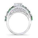 Vine Tsavorite Accent Moissanite Ring