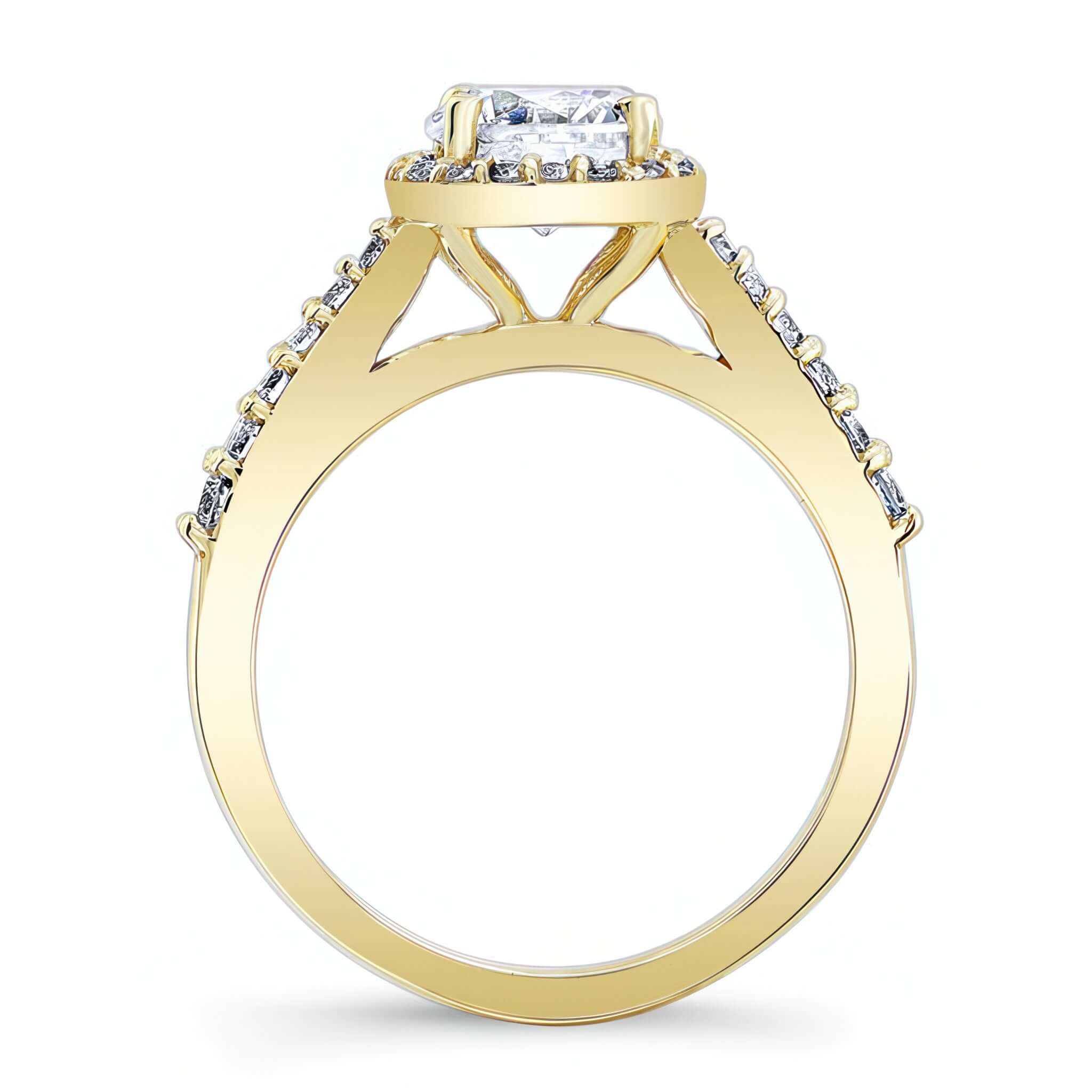Round Moissanite Halo Ring