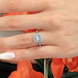 Emerald Cut Diamond Halo Ring