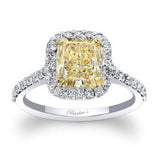 Radiant Cut Yellow Diamond Halo Ring