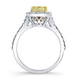 Radiant Cut Yellow Diamond Halo Ring