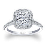 Radiant Cut Moissanite Halo Ring