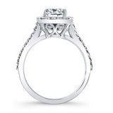 Radiant Cut Moissanite Halo Ring