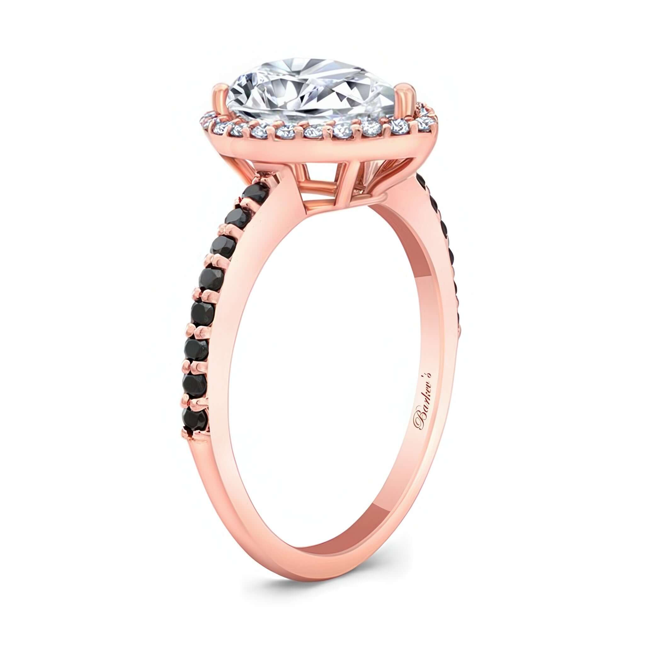 Pear Shaped Black Diamond Accent Ring