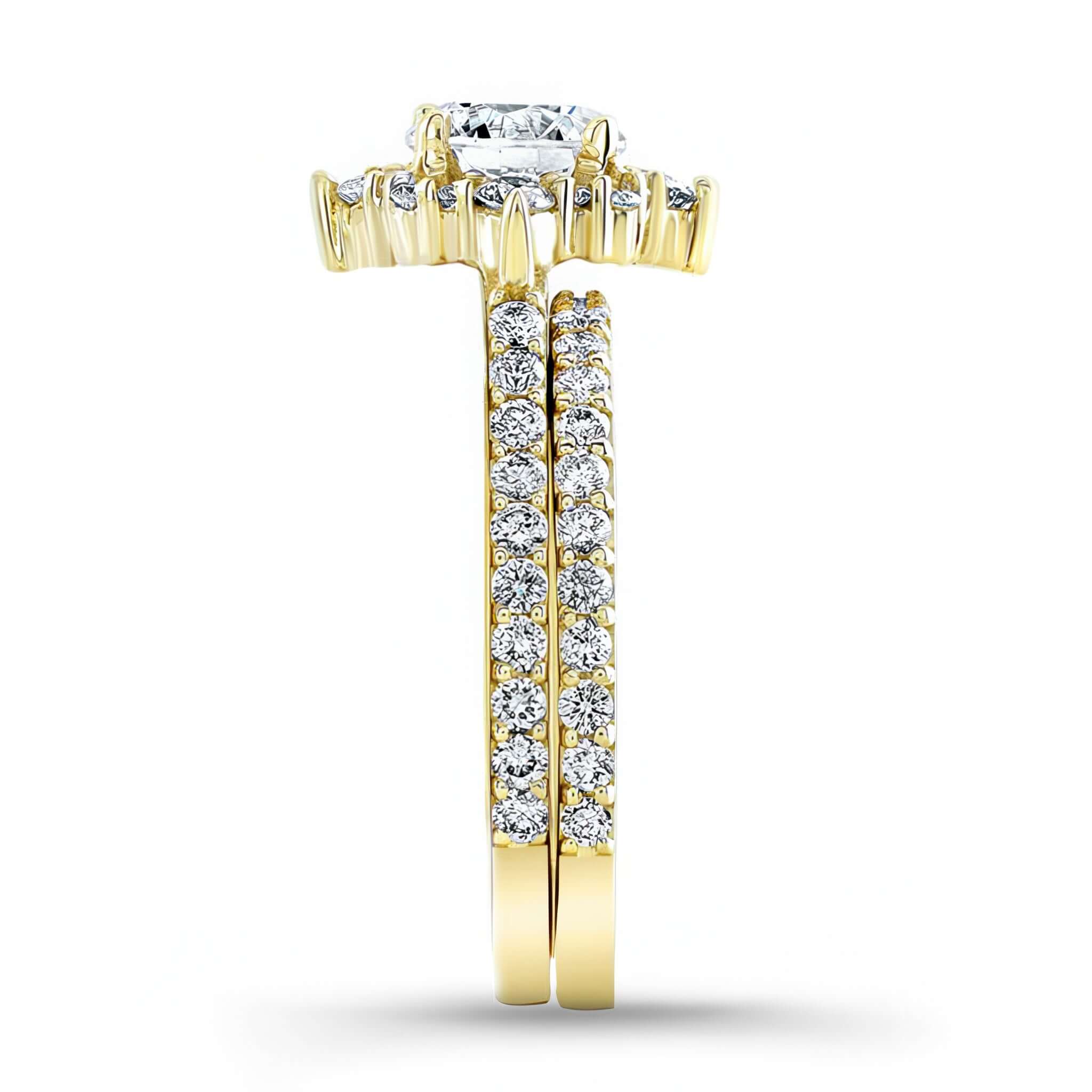 Classic Halo Moissanite Bridal Set