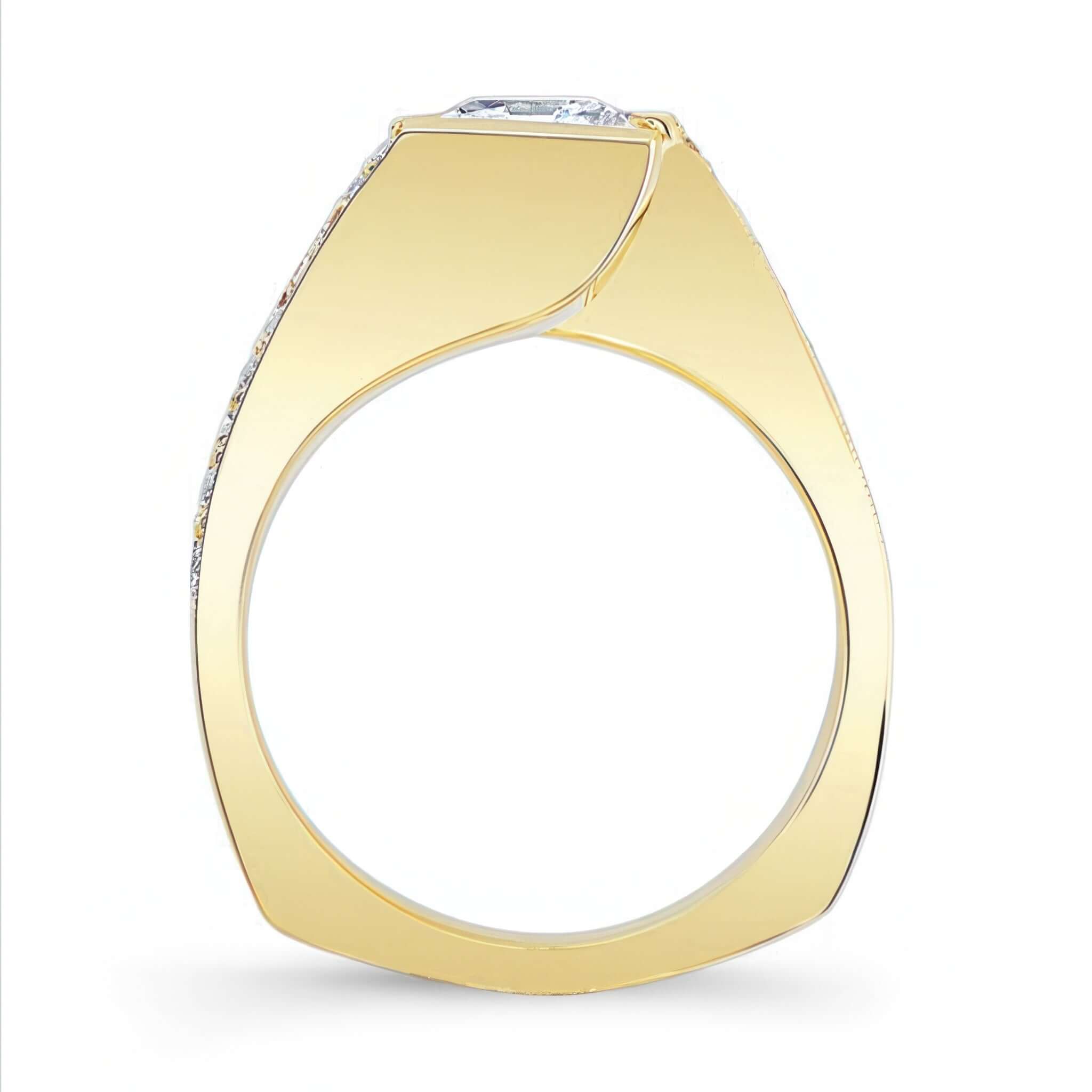 Princess Cut Moissanite Channel Set Engagement Ring