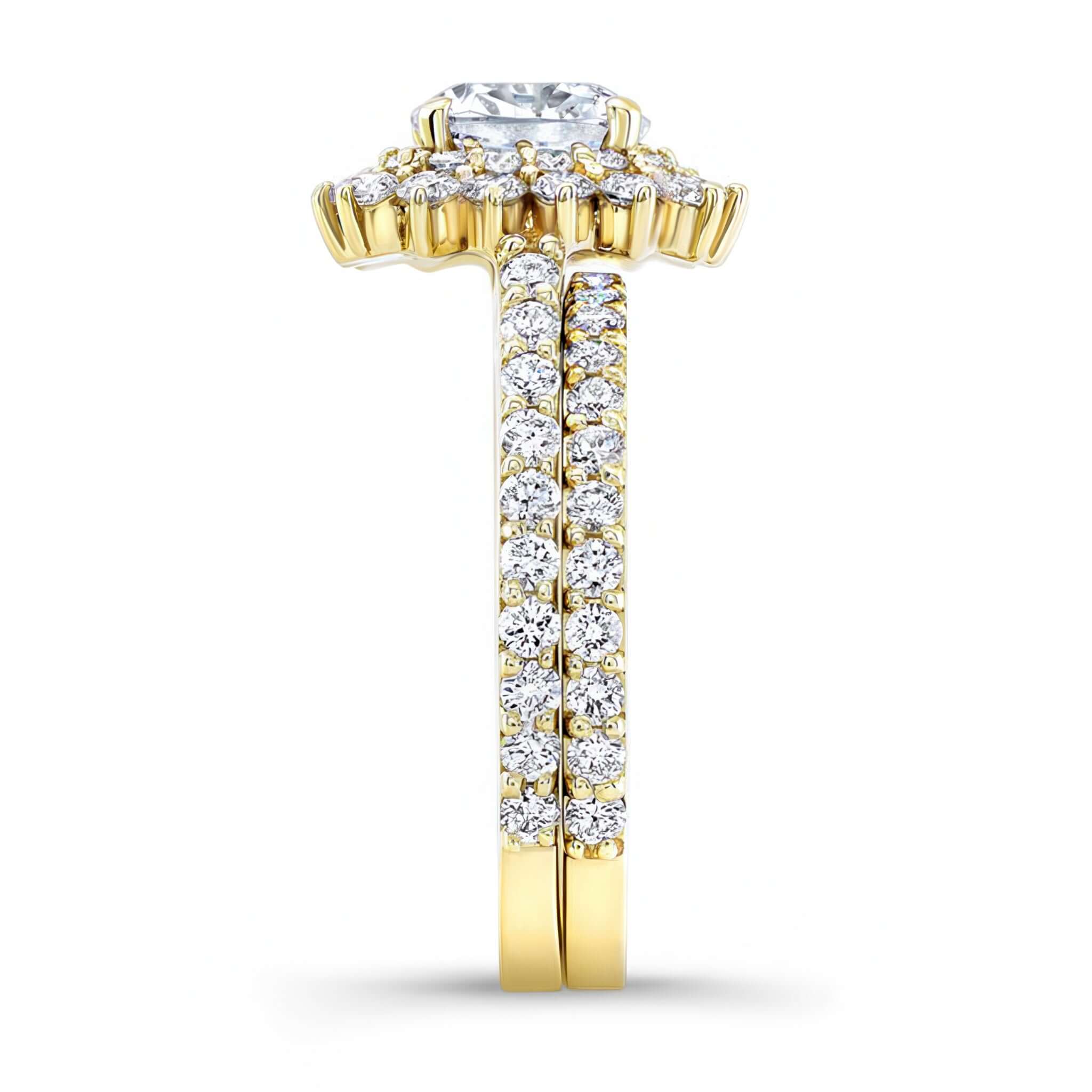 Starburst Moissanite Wedding Ring Set