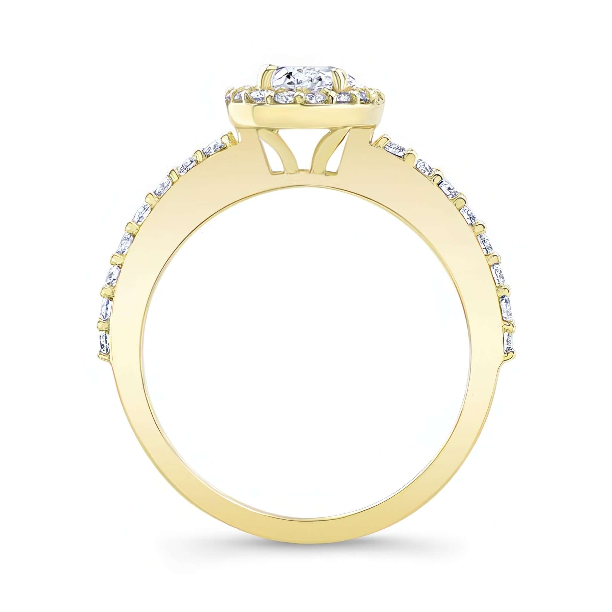 Oval Moissanite Halo Engagement Ring