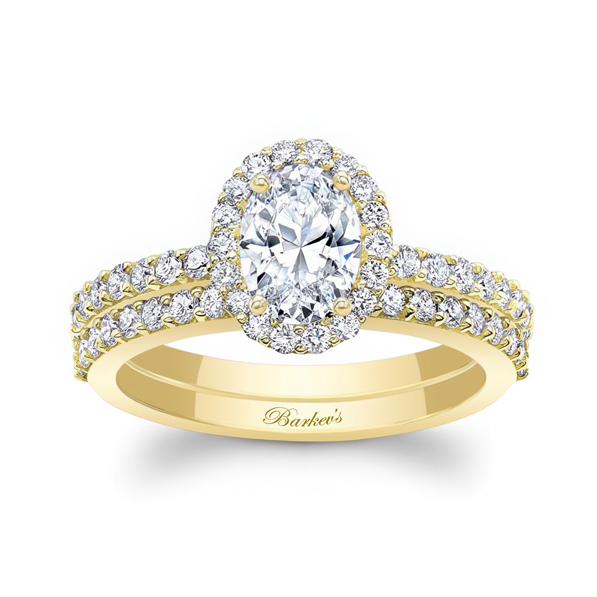 Oval Halo Wedding Set