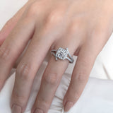 Split Shank Cushion Cut Halo Ring