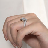 Split Shank Cushion Cut Halo Ring