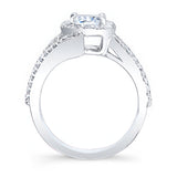 Split Shank Cushion Cut Halo Ring