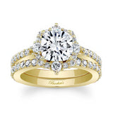 Halo Cushion Cut Wedding Ring Set