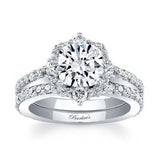 Halo Cushion Cut Wedding Ring Set