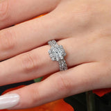 1 Carat Diamond Halo Ring Set