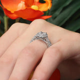 1 Carat Diamond Halo Ring Set