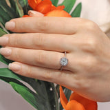 1 Carat Cushion Cut Halo Engagement Ring