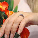 1 Carat Cushion Cut Halo Engagement Ring