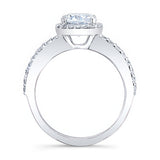 1 Carat Cushion Cut Halo Engagement Ring