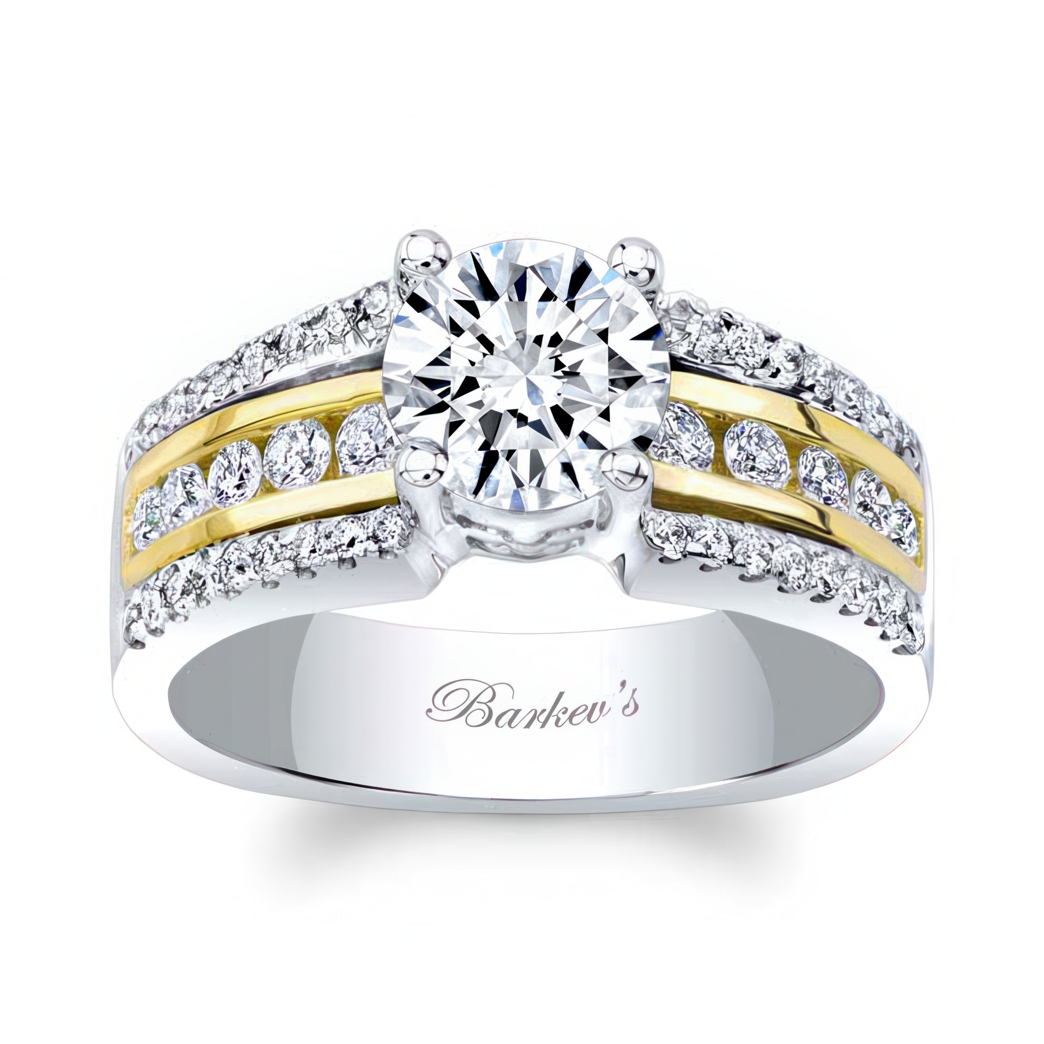 Round Moissanite Channel Set Engagement Ring