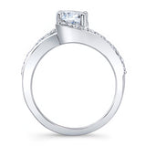 Curved Moissanite Engagement Ring