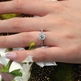 1 Carat Cushion Cut Halo Lab Grown Diamond Ring