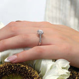 1 Carat Cushion Cut Halo Lab Grown Diamond Ring