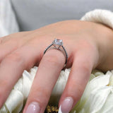 1 Carat Cushion Cut Halo Diamond Ring