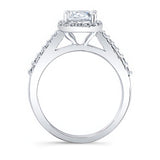 1 Carat Cushion Cut Halo Lab Grown Diamond Ring