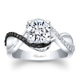 Black Diamond Accent Infinity Twist Moissanite Engagement Ring