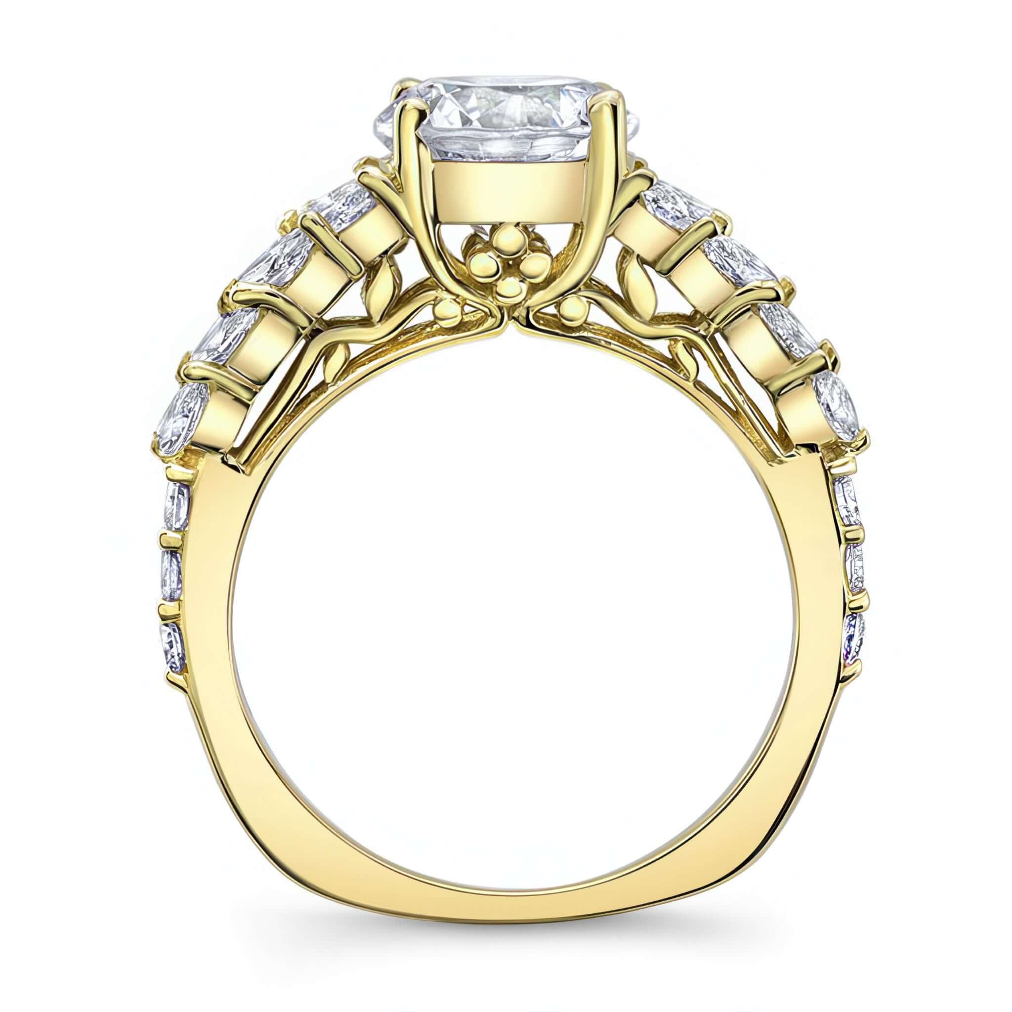 2 Carat Round Moissanite Engagement Ring