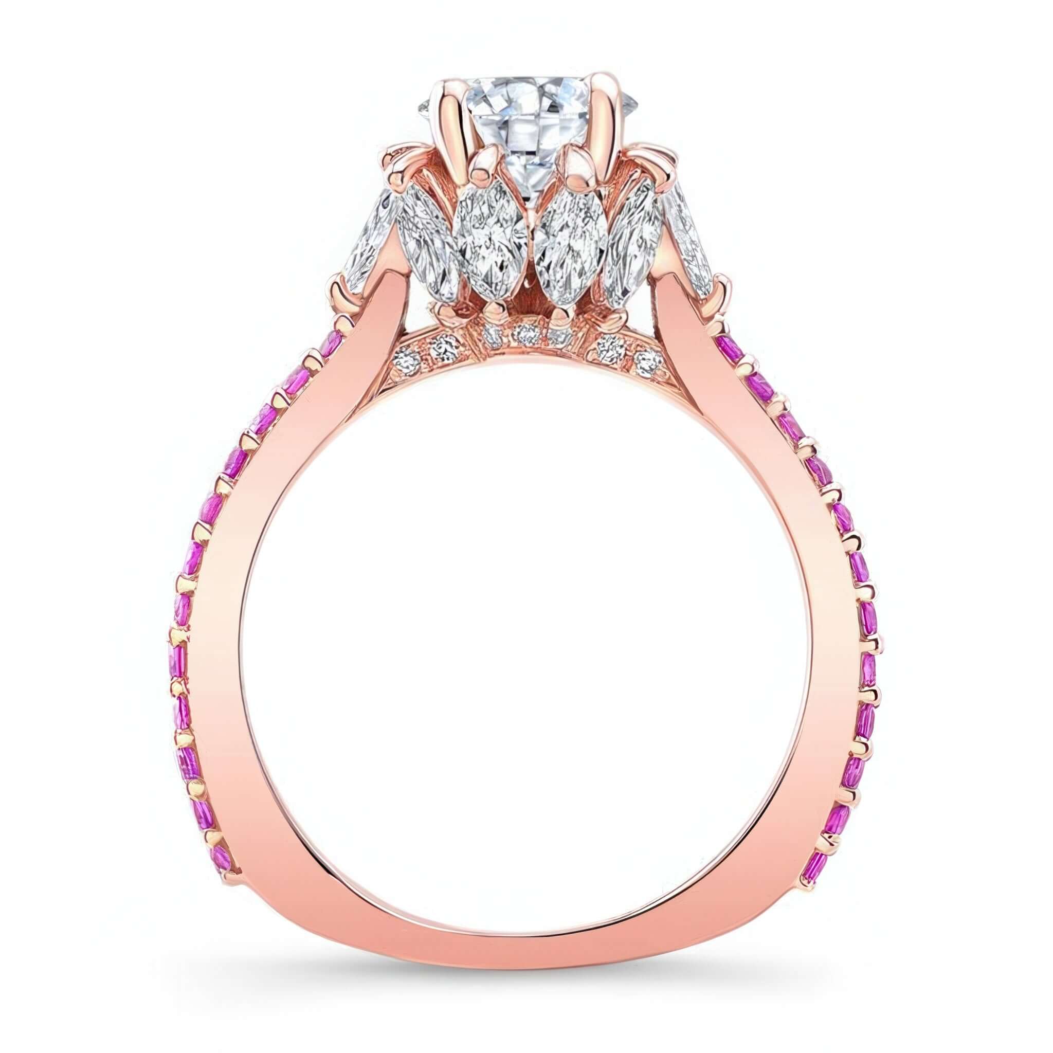 2 Carat Diamond Pink Sapphire Accent Ring