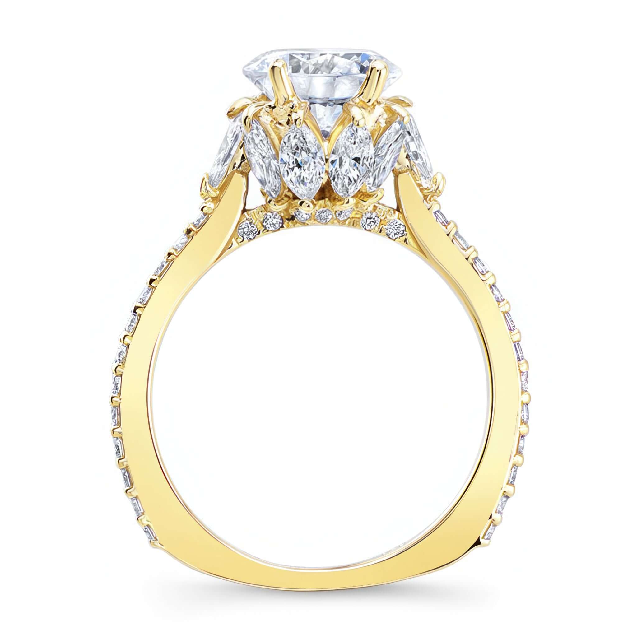 2 Carat Moissanite Pink Sapphire Accent Ring