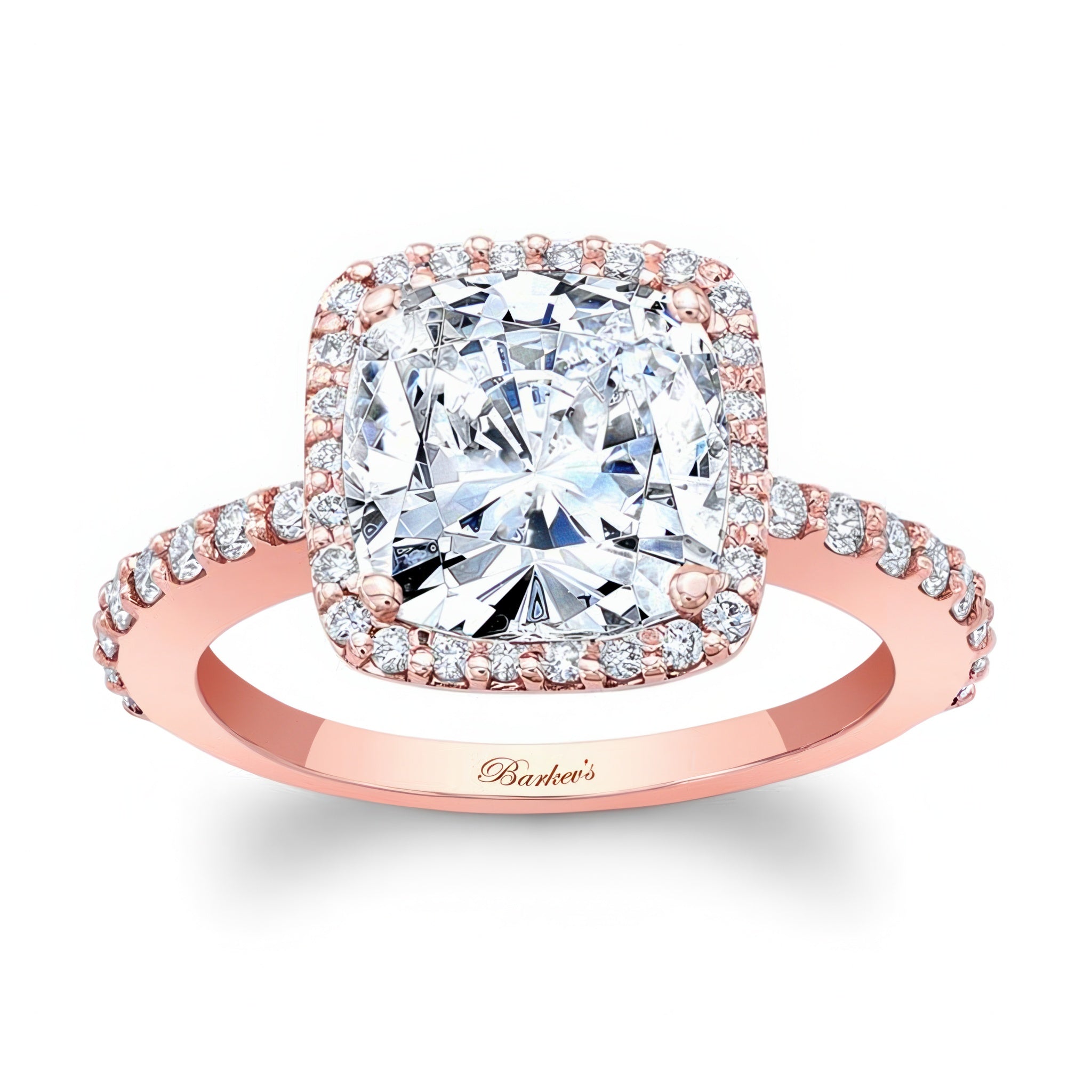 2 Carat Cushion Cut Halo Engagement Ring