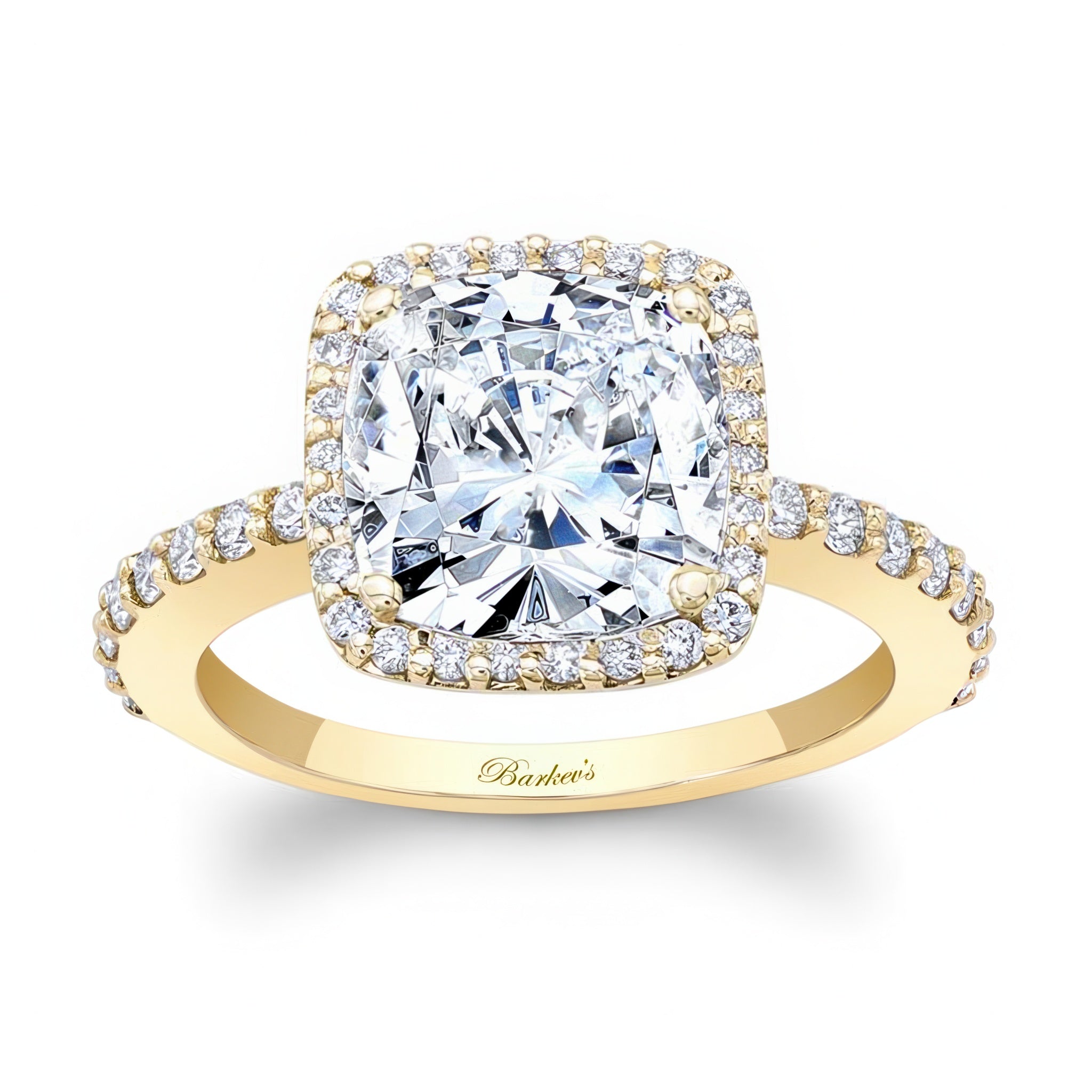 2 Carat Cushion Cut Halo Engagement Ring