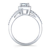 Rectangle Halo Radiant Cut Engagement Ring
