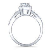Rectangle Halo Engagement Ring