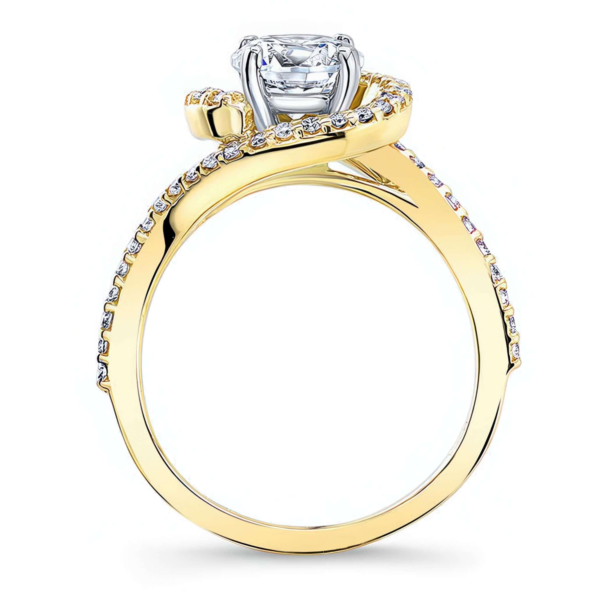 Half Halo Moissanite Engagement Ring
