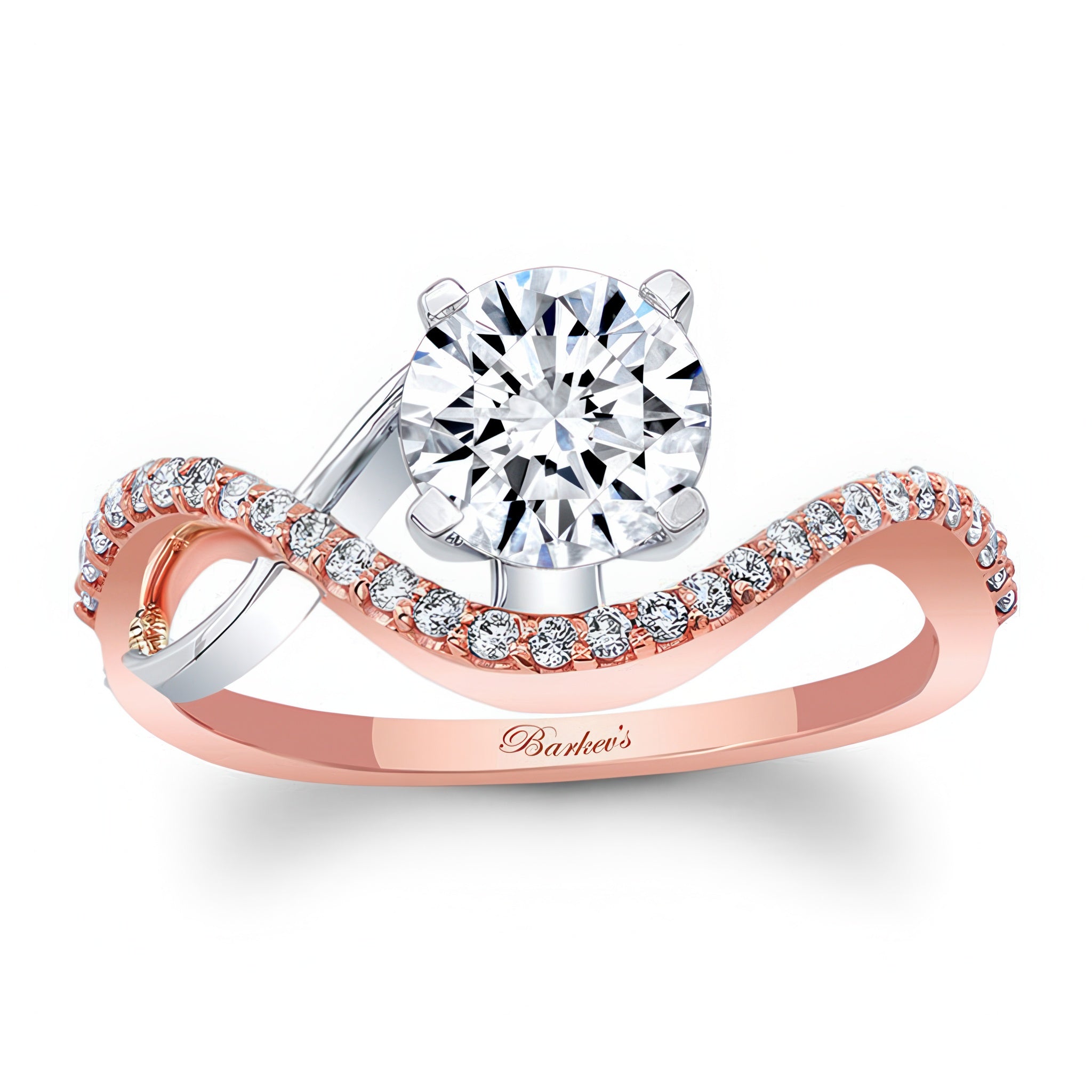 Curved Moissanite Wedding Ring