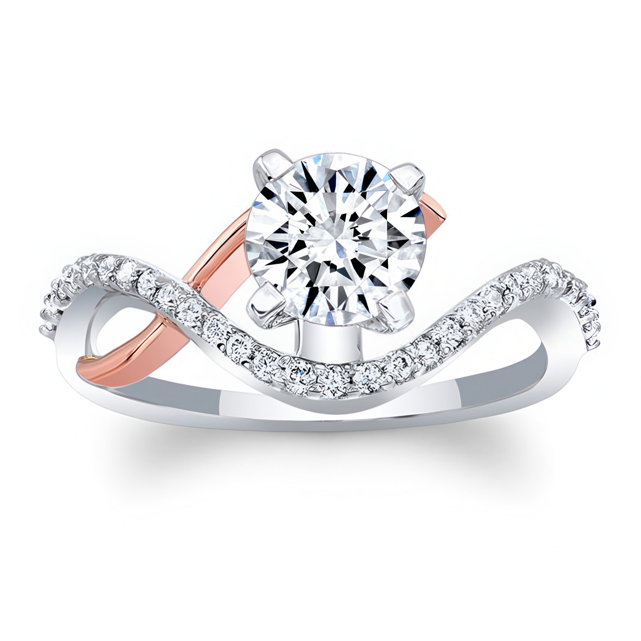 Curved Moissanite Wedding Ring