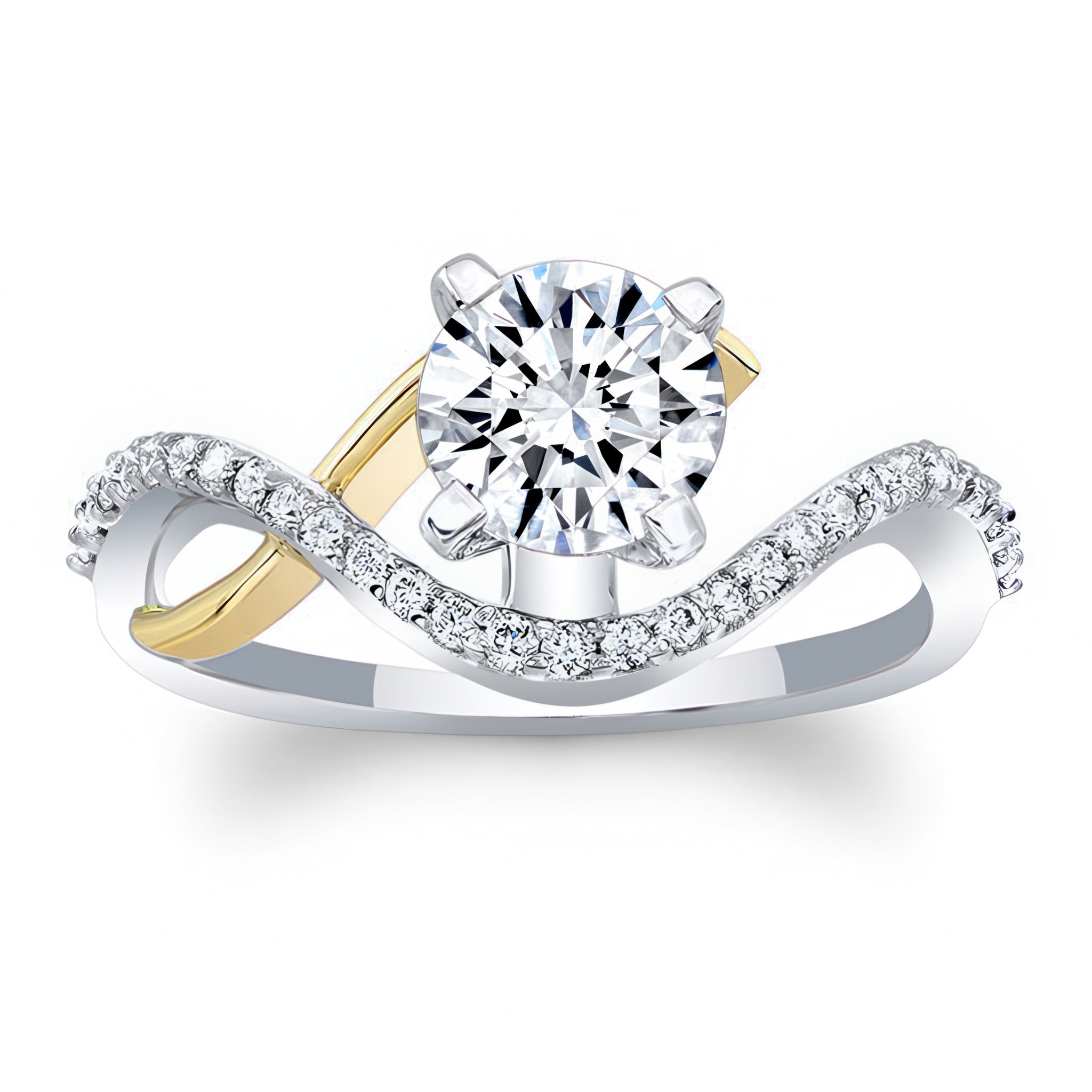 Curved Moissanite Wedding Ring