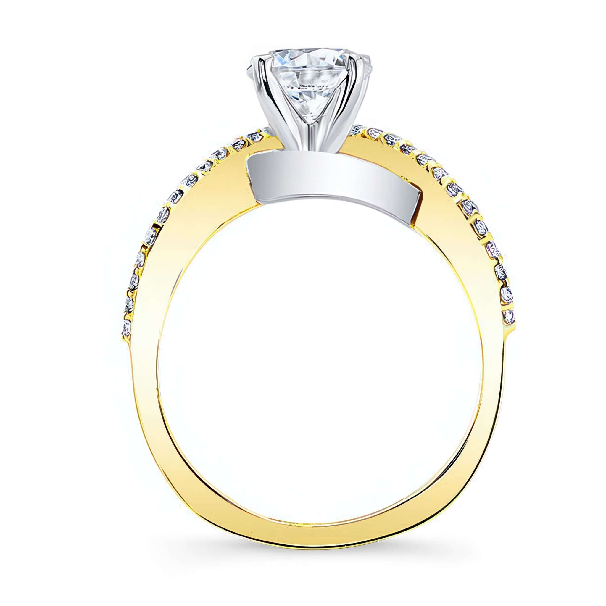 Curved Moissanite Wedding Ring