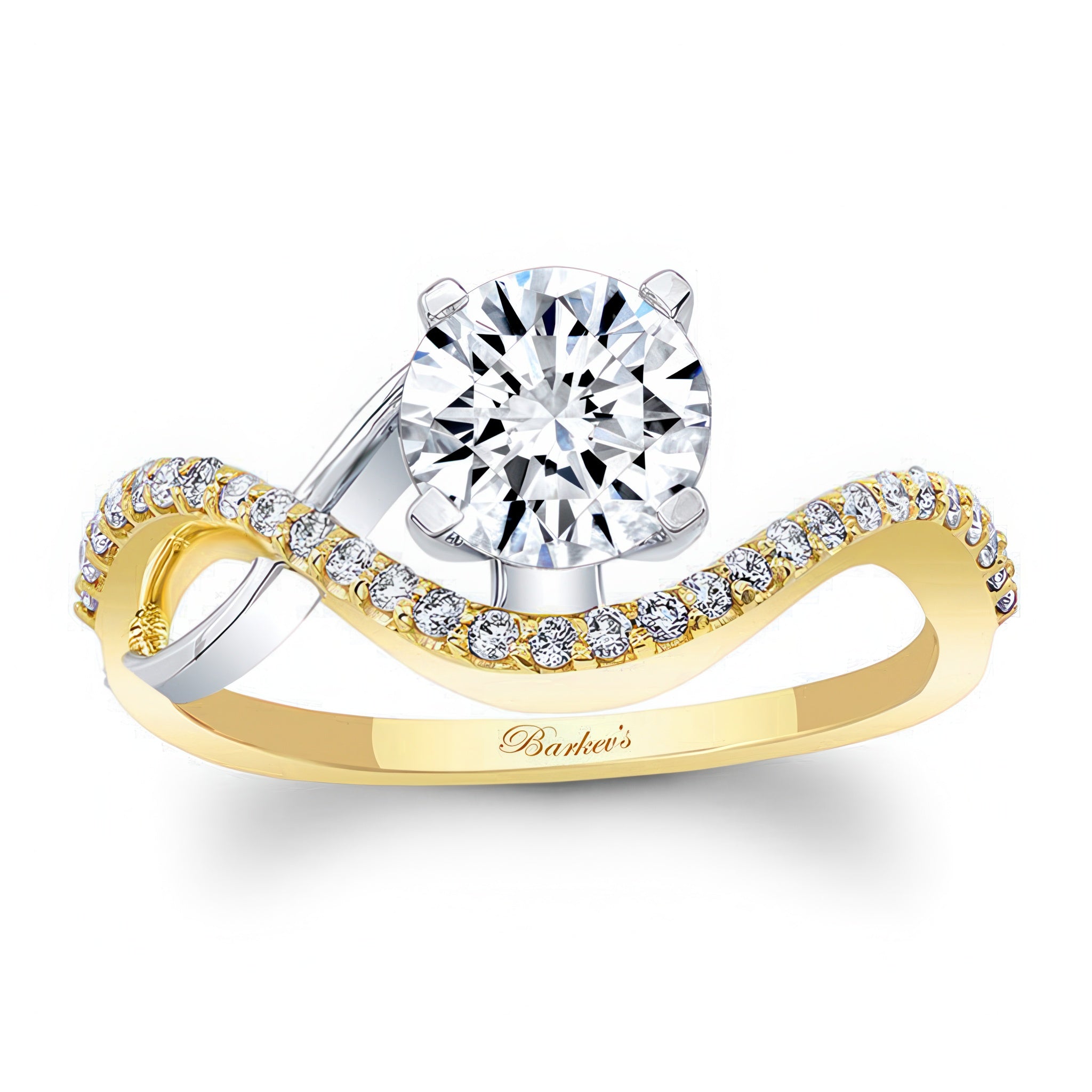 Curved Moissanite Wedding Ring