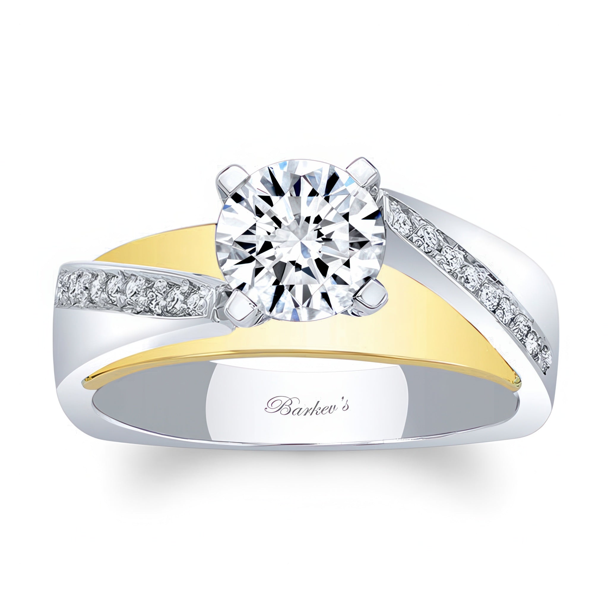 Split Shank Pave Moissanite Engagement Ring