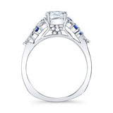 Vintage Blue Sapphire Accent Bridal Set