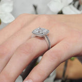 5 Carat Cushion Cut Diamond Halo Ring