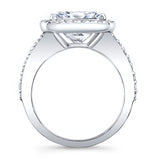 5 Carat Cushion Cut Diamond Halo Ring