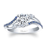Curved Split Shank Sapphire Accent Ring