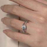 Curved Split Shank Diamond Ring