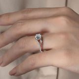 Curved Split Shank Diamond Ring